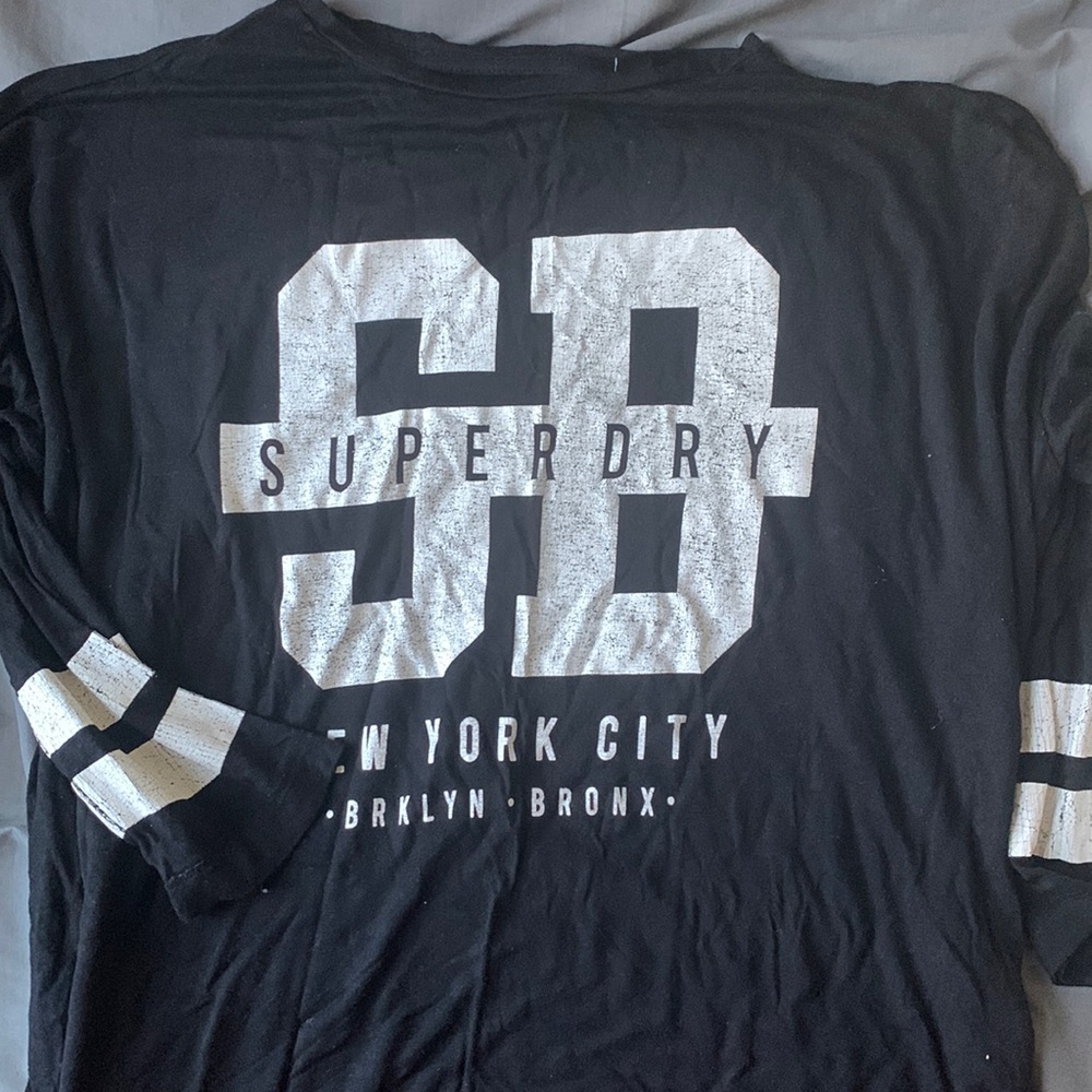 Black 3/4 Sleeve Super Dry T-shirt